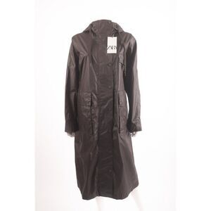 Zara Long Jacket Coat ZW Collection Burgundy Brown M L Large 7522/042 SS24 NWD